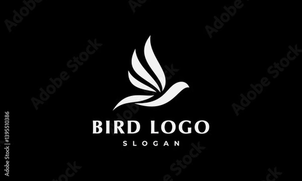 Fototapeta abstract bird logo vector icon illustration, simple bird logo template