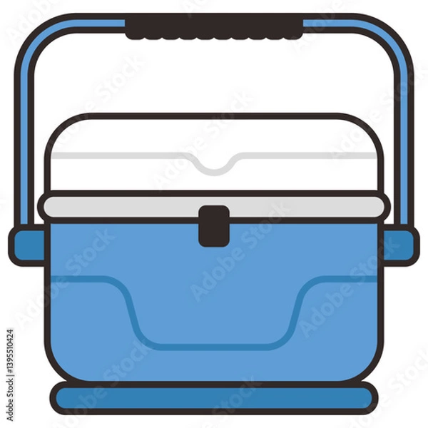 Fototapeta Portable cooler vector cartoon illustration isolated on a white background.