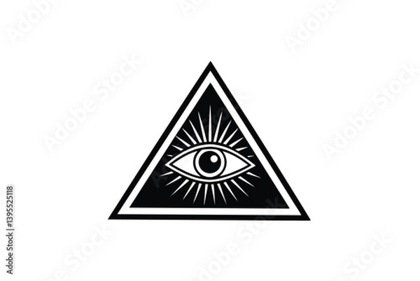 Fototapeta All Seeing Eye In Triangle Mystical Symbol Illuminati Design Graphic