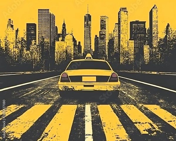 Obraz NYC Taxi on Crosswalk