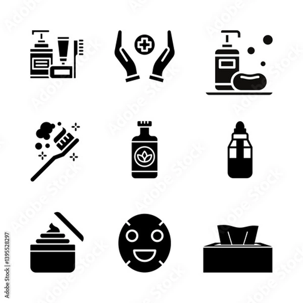 Obraz Icon set personal care, illustration vector,