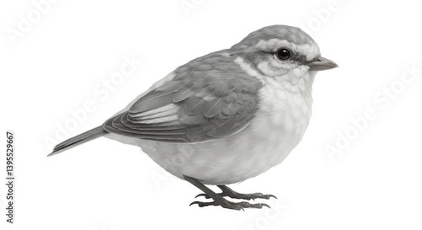 Fototapeta Isolated Small Gray Bird