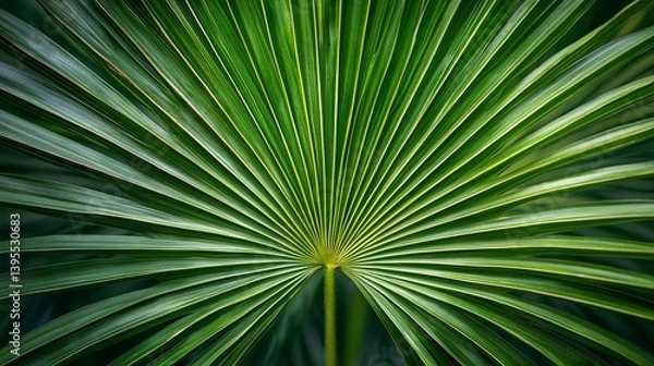 Fototapeta Close-up fan palm leaf