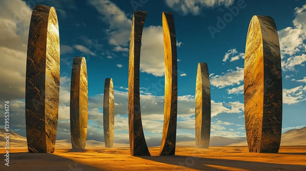Obraz Alien Structures Desert Landscape