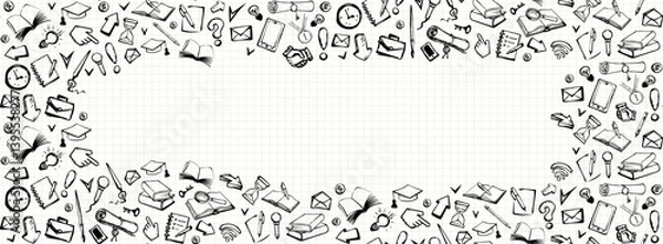 Fototapeta Vector background. Pattern of various icons