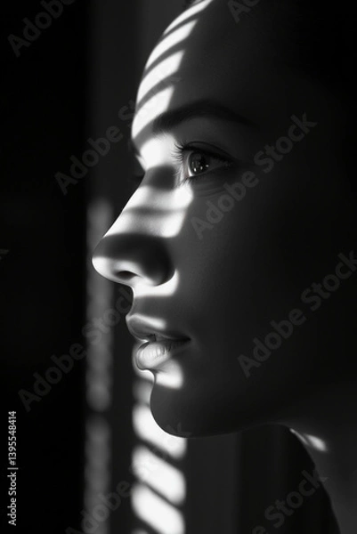 Obraz Black and white photo of a beautiful woman's face.