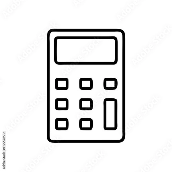 Fototapeta Simple Calculator Icon in Minimalist Design  