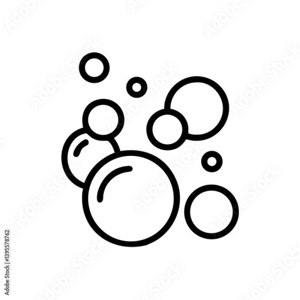 Obraz Bubbles in Various Sizes on White Background  
