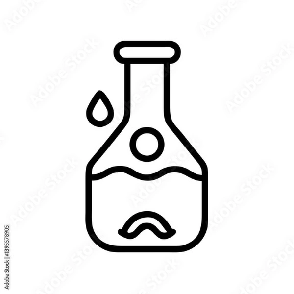 Obraz Chemically contaminated flask icon with a sad expression  