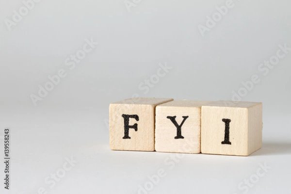 Obraz FYIの文字の書かれた積み木、For Your Information