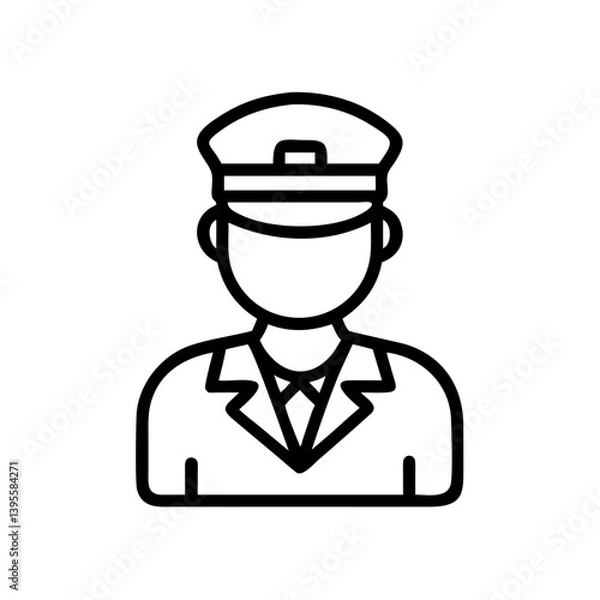 Fototapeta Bus Driver Icon Representing Transportation Profession  