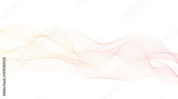Fototapeta Waves vector design curved lines stroke abstract 