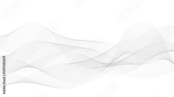 Fototapeta Waves vector design curved lines stroke abstract 