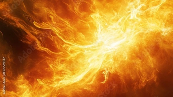 Fototapeta Fiery Plasma Streams: Solar Energy Texture, Seamless Motion