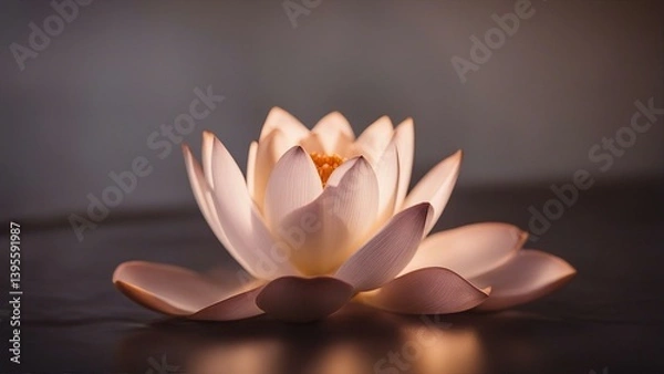 Fototapeta water lily flower A lotus flower that burns with inner light and a yoga pose that reflects calmness 