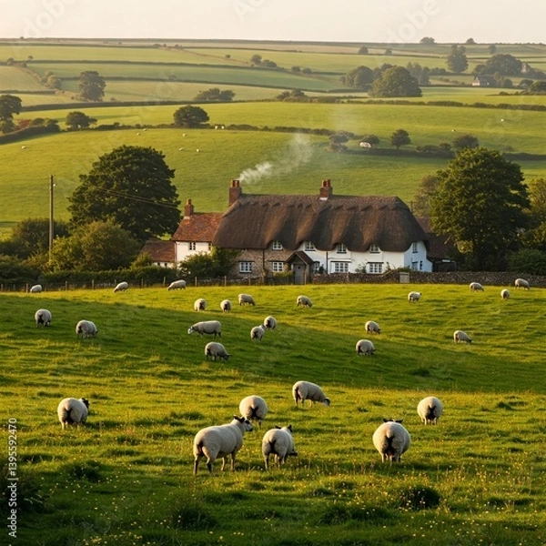 Obraz sheep in the field