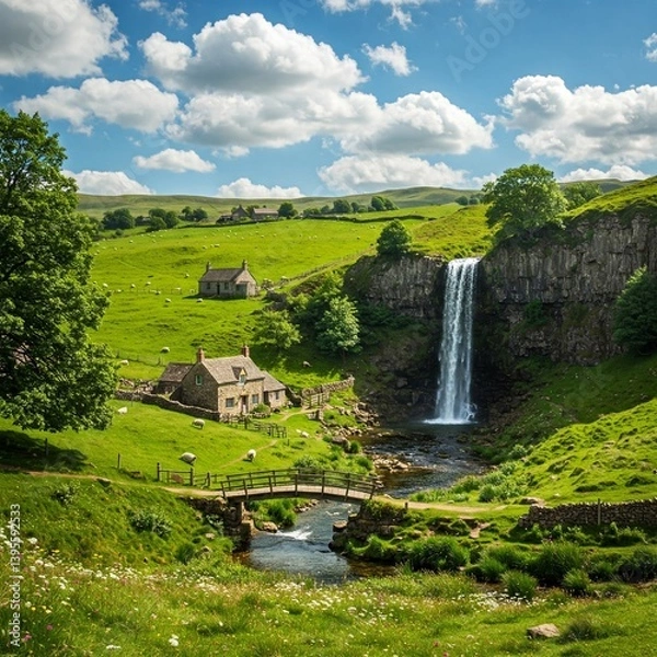Obraz waterfall in the mountains