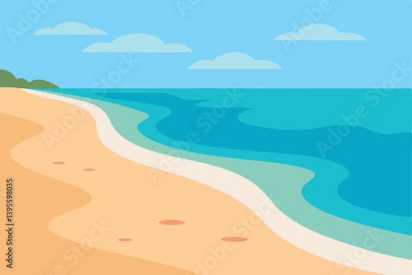 Fototapeta a-quiet--secluded-beach-with-a-gentle-wave-lapping.eps
