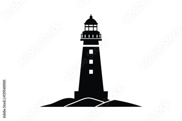 Obraz lighthouse silhouette vector illustration