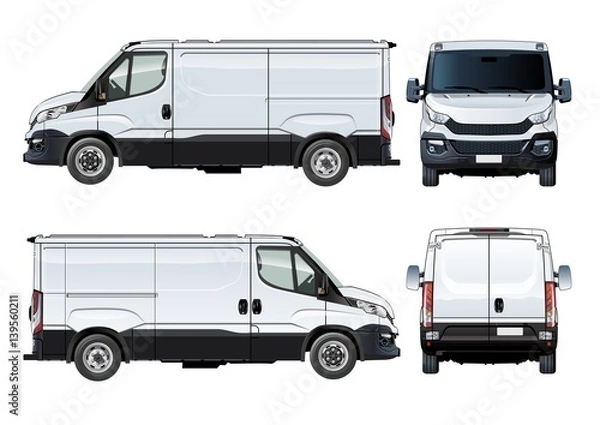 Obraz Vector van template isolated on white. Available EPS-10 separated by groups and layers with transparecy effects for one-click repaint