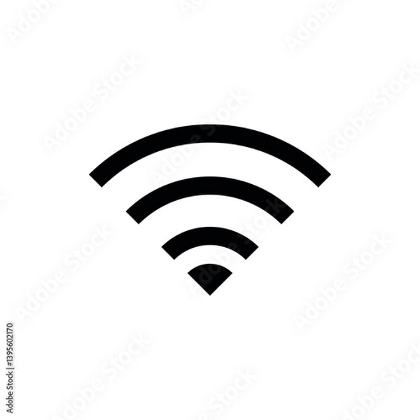 Fototapeta Wifi Sharp Icon, Modern Wifi Icon, High-Quality Wifi Symbol, Wifi Signal Icon with Sharp Edges, Wifi Network Icon, Digital Wifi Icon, Minimalistic Wifi Icon