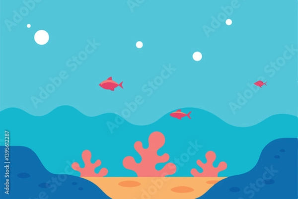 Fototapeta crystal-clear-waters-with-small-fish-swimming-arou