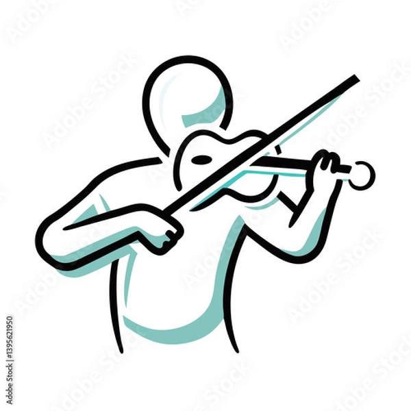 Obraz Violin player illustrating musical talent in a minimalist style  