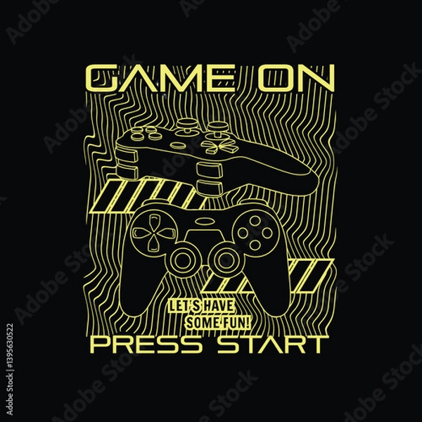 Fototapeta Game On Press Street Game pad vector graphic design