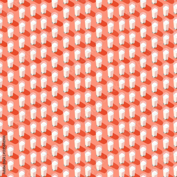 Obraz Seamless Pattern With Almond Milk Glasses
