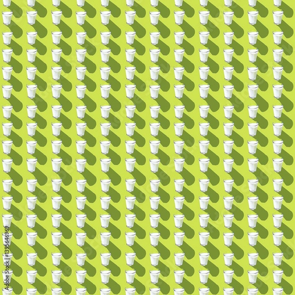 Obraz Seamless Almond Milk Cups Pattern