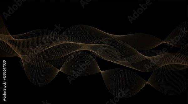 Fototapeta Illustrative Vector Art: Flowing Smoke Stream with Energy Waves and Smooth Color Gradients
