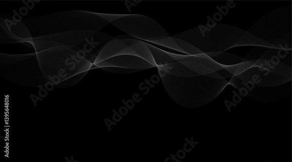 Fototapeta Geometric Vector Backdrop: Patterned Smoke and Light Curves Creating a Motion Design
