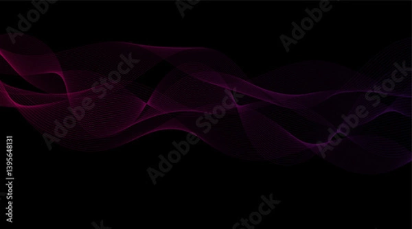 Fototapeta Artistic Vector Design: Abstract Smoke Shapes and Light Lines in a Motion Wave Pattern
