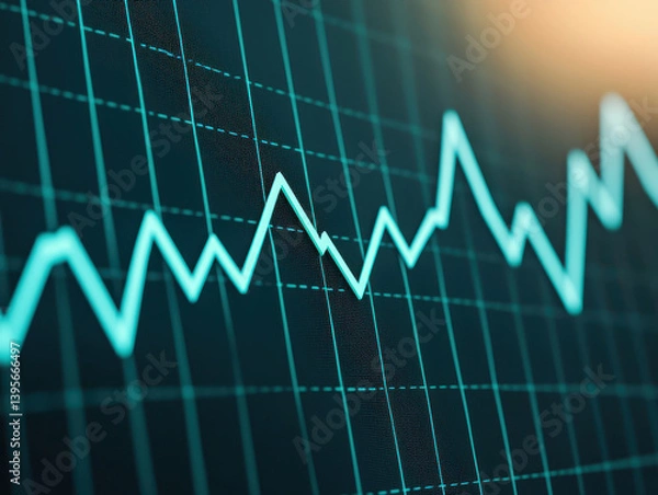 Fototapeta Sharp upward trend in line graph indicating potential growth and success