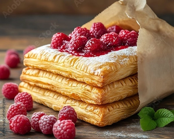 Obraz Raspberry Puff Pastry Treats