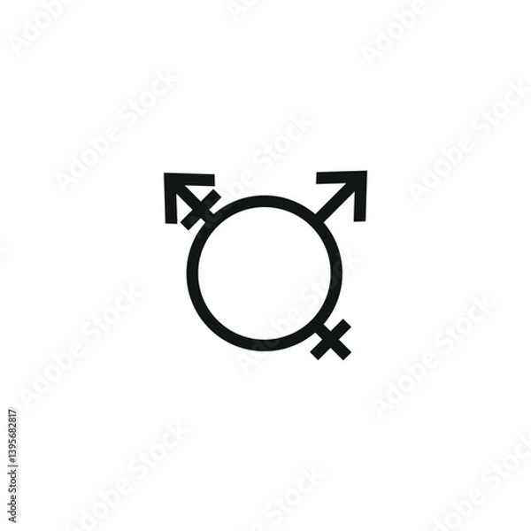 Fototapeta Transgender Sharp Icon, Modern Transgender Symbol, Sharp Transgender Icon Design, Transgender Pride Icon, Gender Identity Icon, Transgender Symbol with Sharp Edges, Digital Transgender Icon