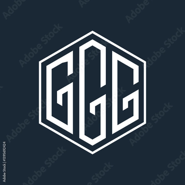 Fototapeta initial monogram logo with Polygon style design