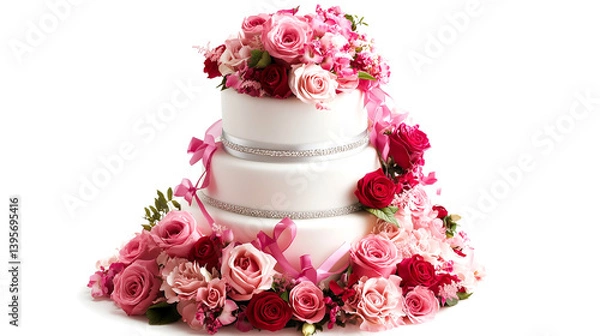 Fototapeta pink wedding cake