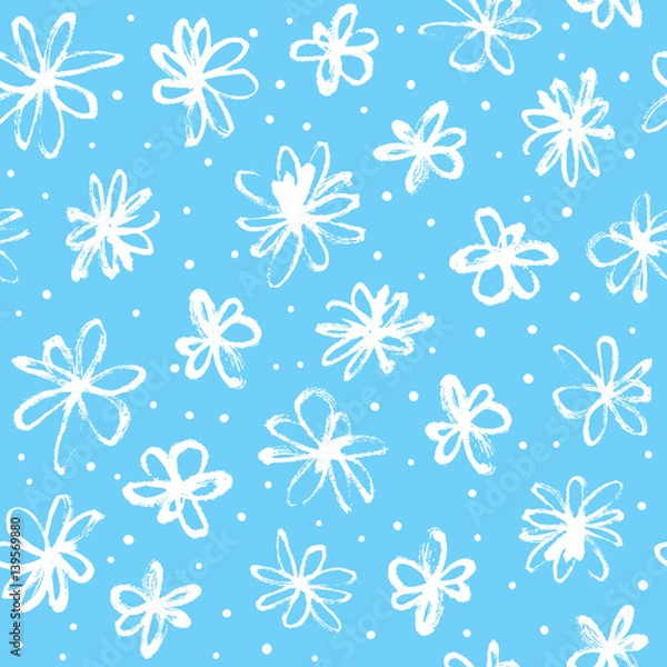 Obraz Seamless pattern with hand drawn flowers