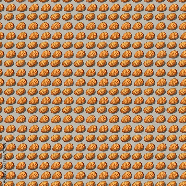 Fototapeta Repeating Pattern Of Walnut Shells