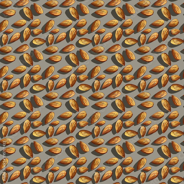 Fototapeta Repeating Almond Pattern On Grey Background