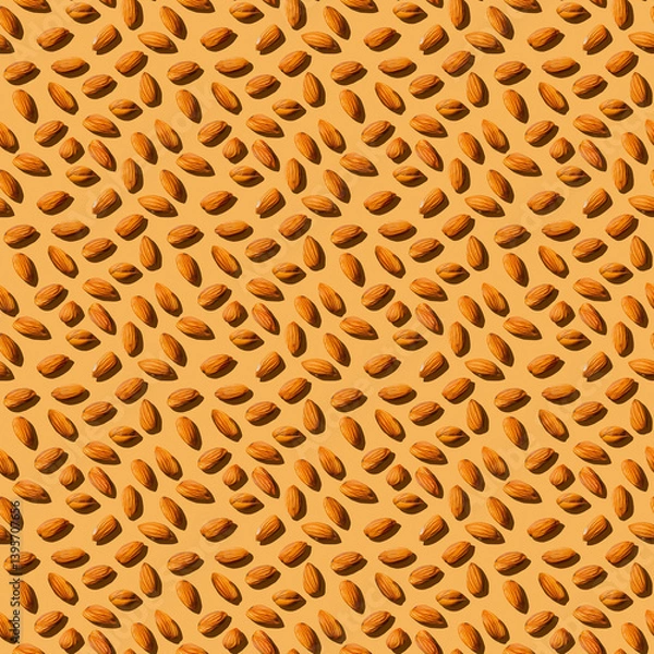 Fototapeta Almonds Pattern On Beige Background