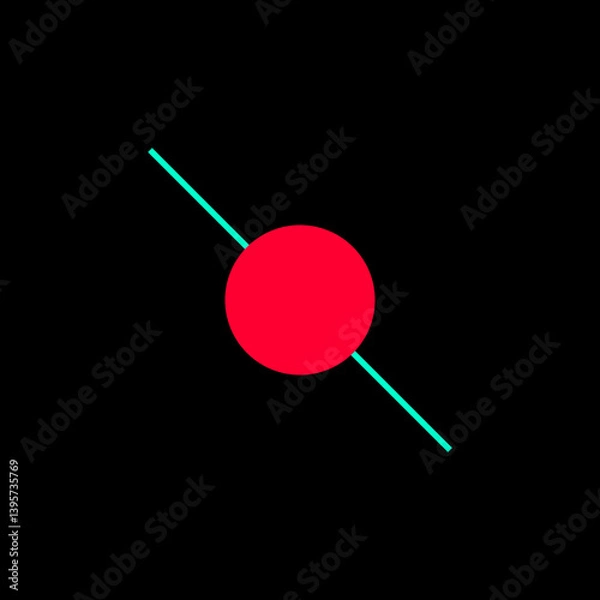 Obraz Black backround red circle