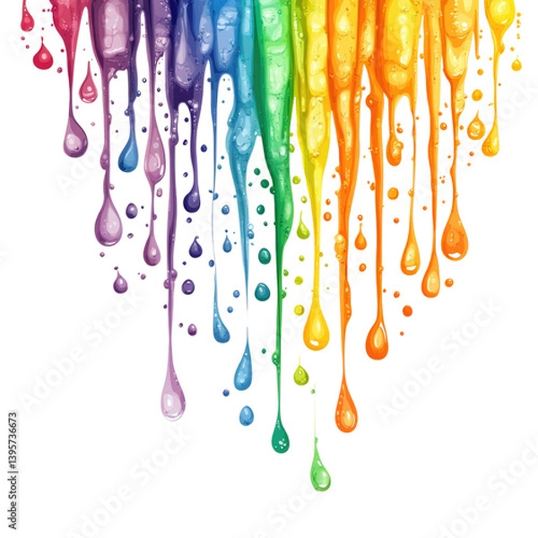 Fototapeta Isolated Color Rain on transparent background