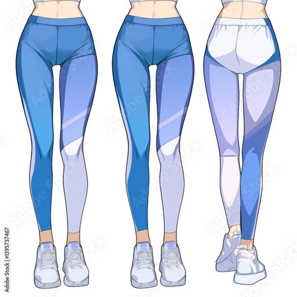 Fototapeta Dynamic fashion display of capri pants on a studio photography trendy activewear showcase