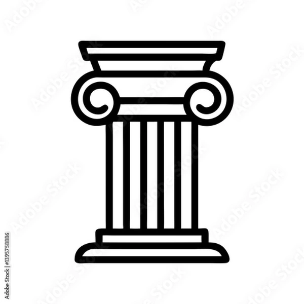 Obraz Classical Column Capital Top Icon Design