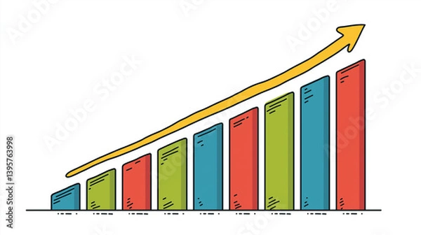 Fototapeta  Curved Graph Showing Business Growth for Financial Forecasts and Market Reports