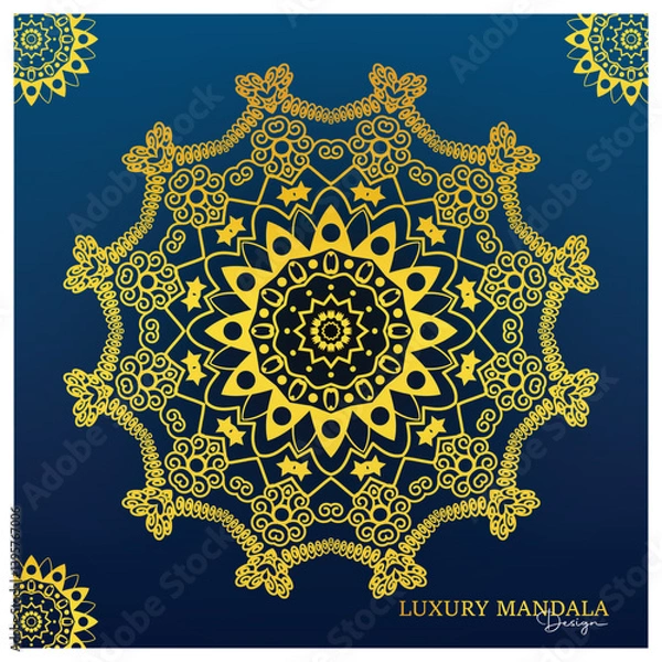 Obraz Gold-Themed Mandala Vector – Perfect for Invitations, Packaging & Art