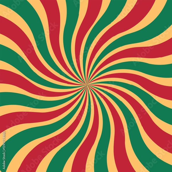 Obraz Circus background and spiral retro rays vector pattern. Vintage poster of red white sun or star burst radial lines with grunge texture, circus, carnival, summer fair or chapiteau backdrop