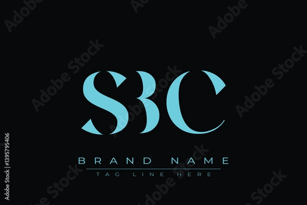 Fototapeta SBC abstract letter logo design. This logo is designed by three abstract letters.